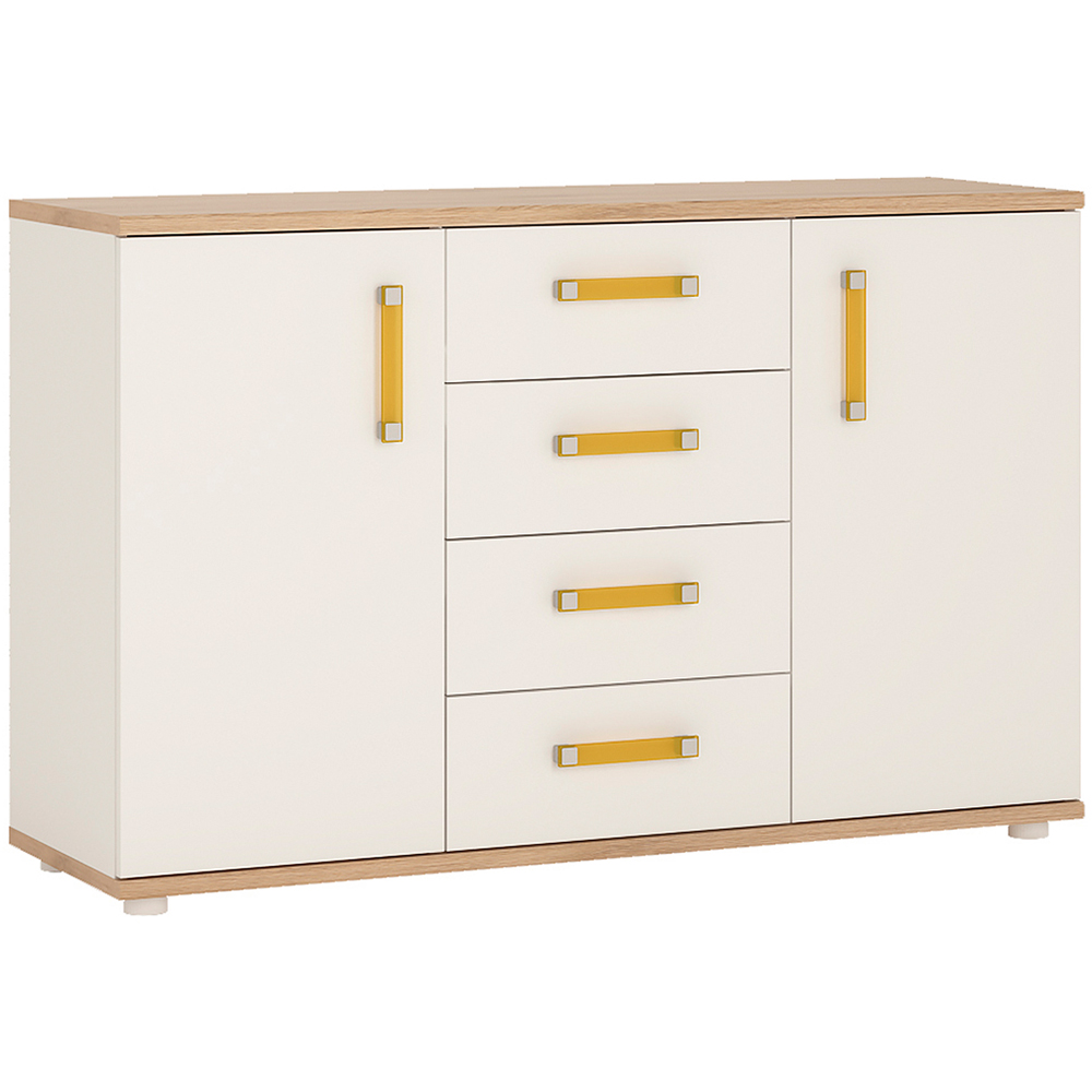 Florence 4KIDS 2 Door 4 Drawer Sideboard with Orange Handles Image 2