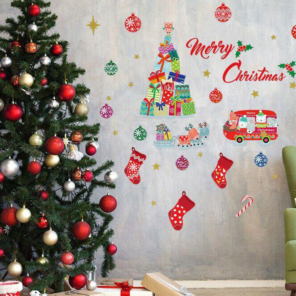 Walplus Reindeer Christmas Tree and Merry Christmas Self Adhesive Wall Sticker 77 Piece Image 4