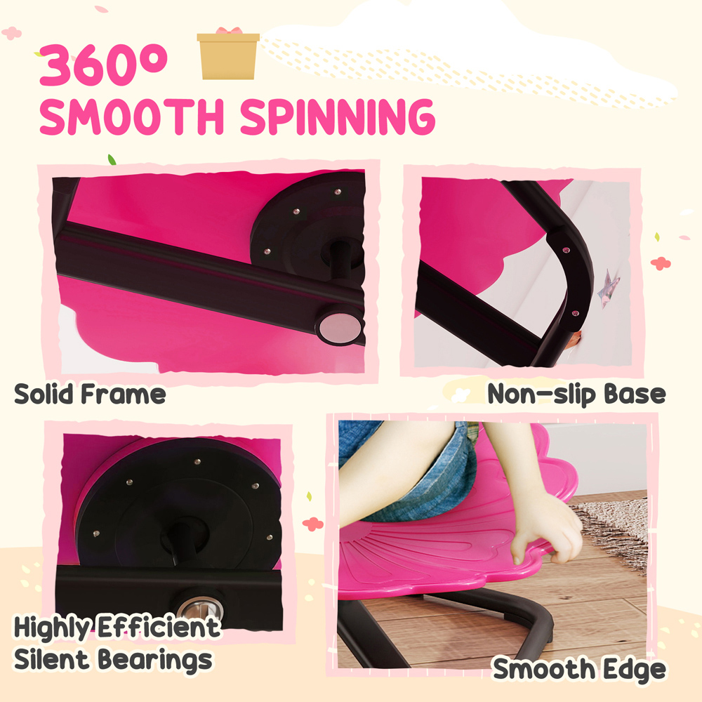 Tommy Toys Pink Kids Flower Shaped Swivel Sensory Spinning Chair Image 7