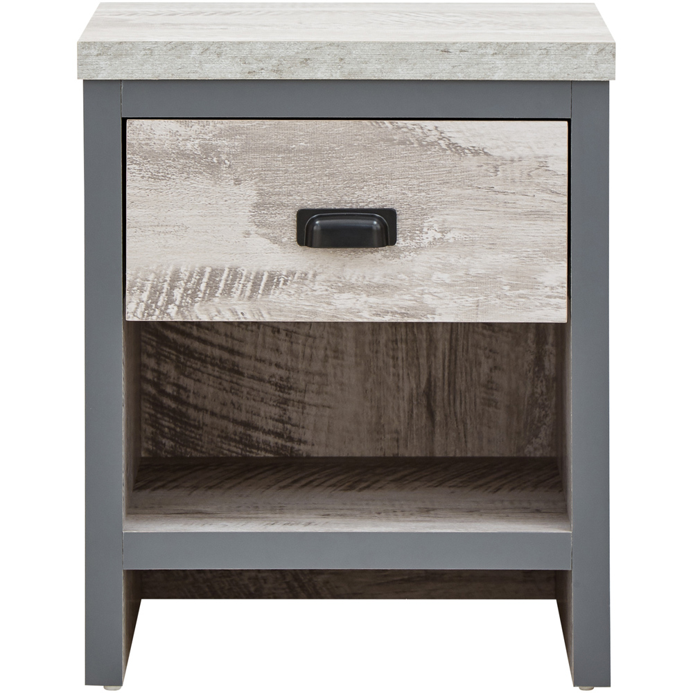 GFW Boston Single Drawer Grey Lamp Table Image 4