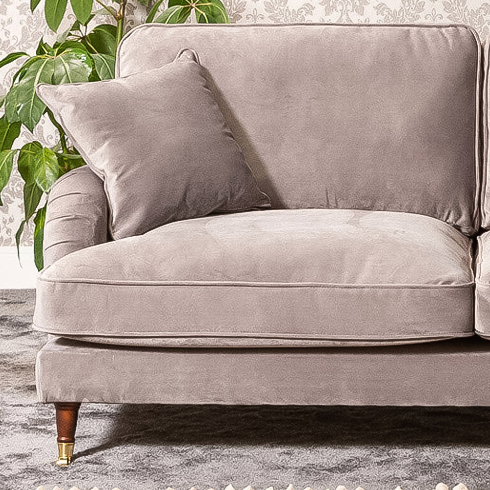 Mackenzie 2 Seater Grey Plush Velvet Sofa Image 2