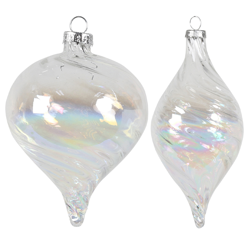 Frosted Fairytale Iridescent Lustre Swirl Bauble Image 1