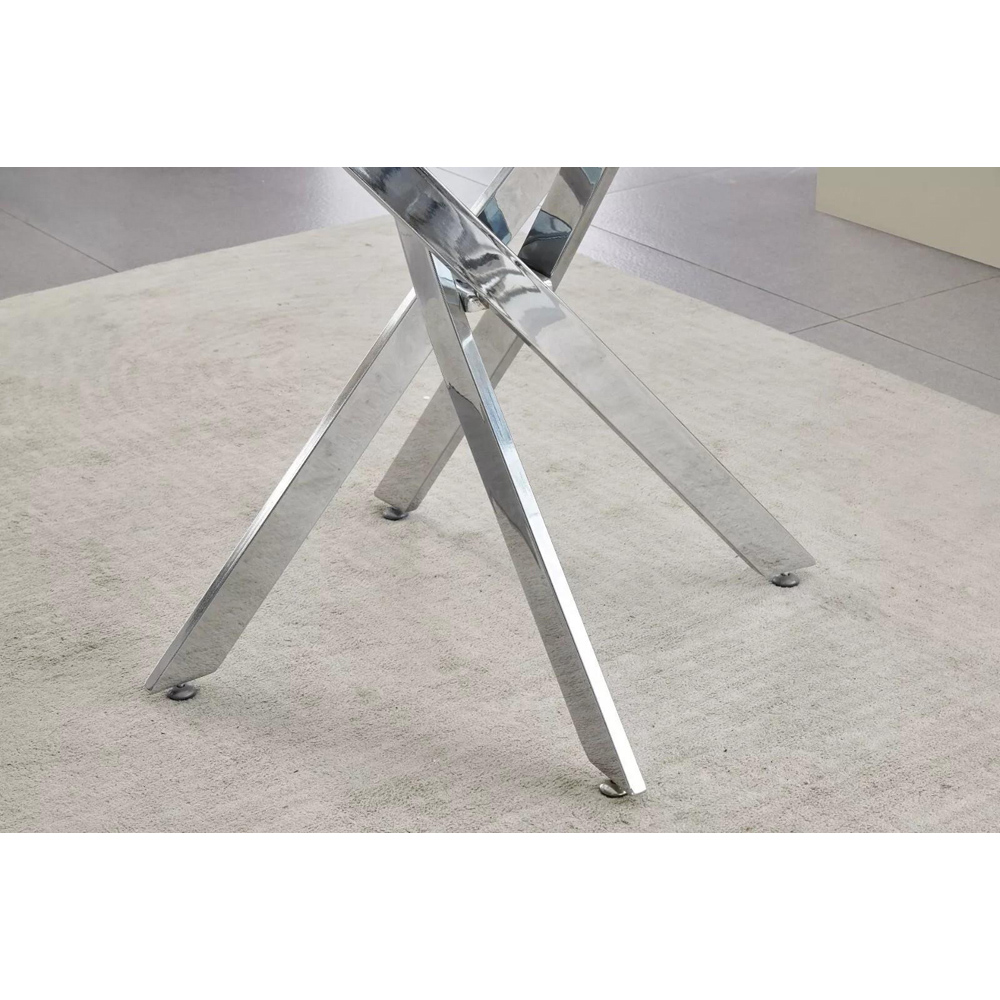 Kosy Koala Glass Rectangle Dining Table with Chrome Legs Image 6