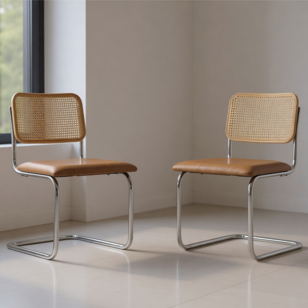 Furniture One Set of 2 PU Rattan Upholstered Dining Chair Image 7