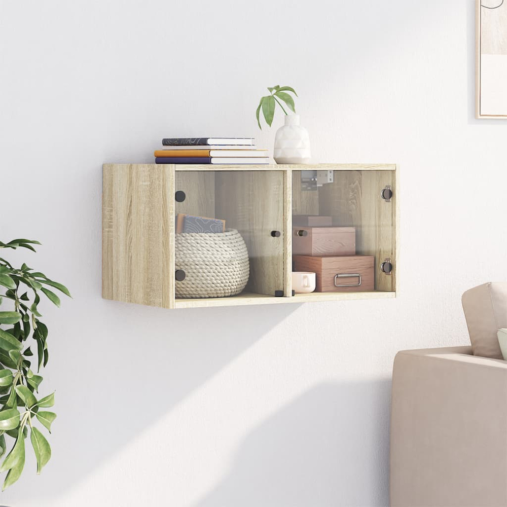 vidaXL 2 Door Sonoma Oak Wall Cabinet Image 9