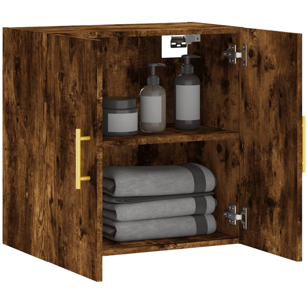 vidaXL 2 Door Smoked Oak Wall Cabinet Image 4
