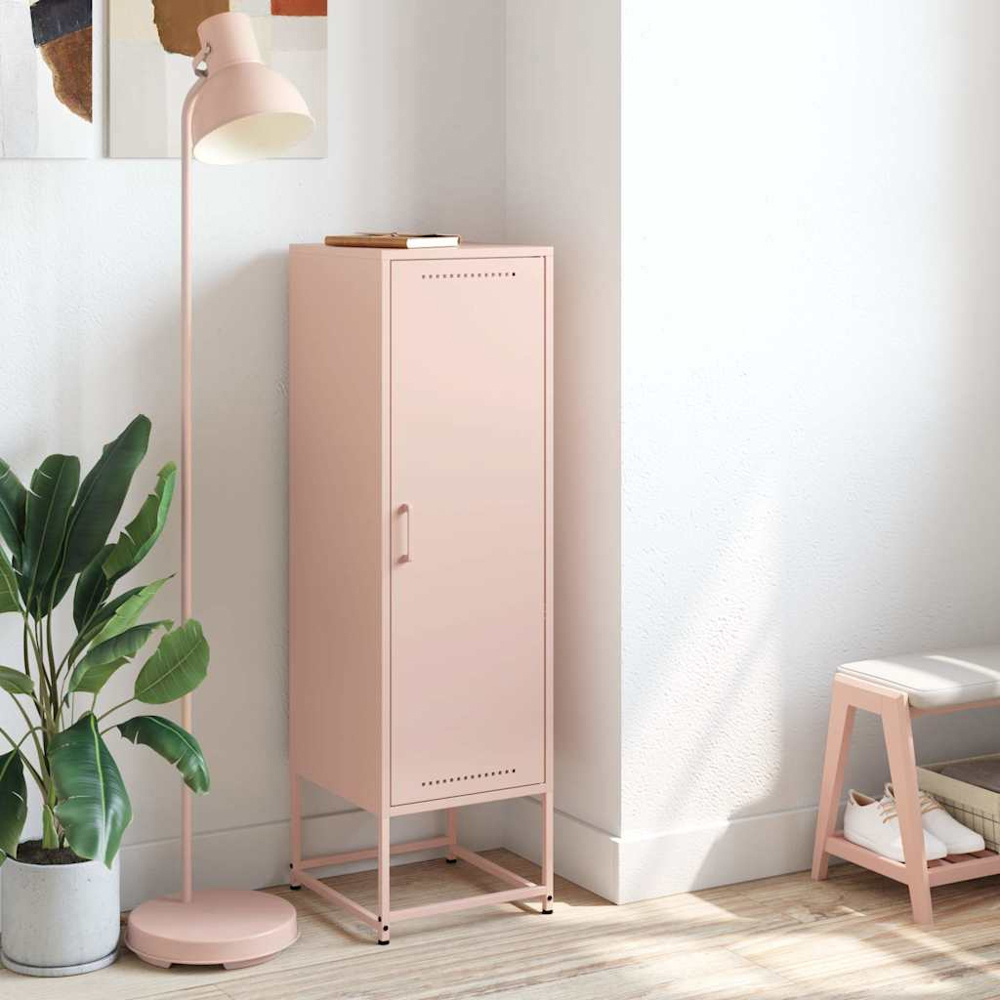 vidaXL Single Door Pink Industrial Highboard Image 9