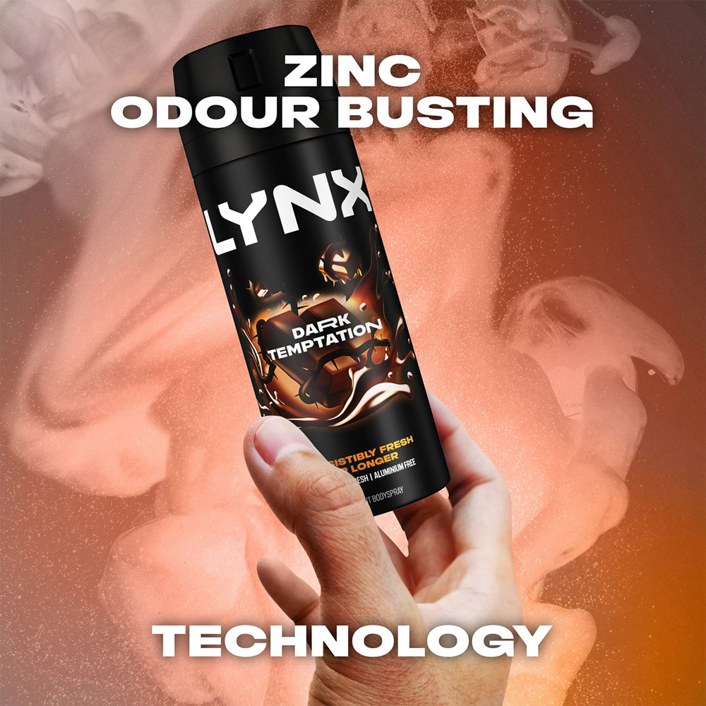 Lynx Dark Temptation Dark Chocolate 48H Protection Deodorant Body Spray 150ml 36 Pack Image 8