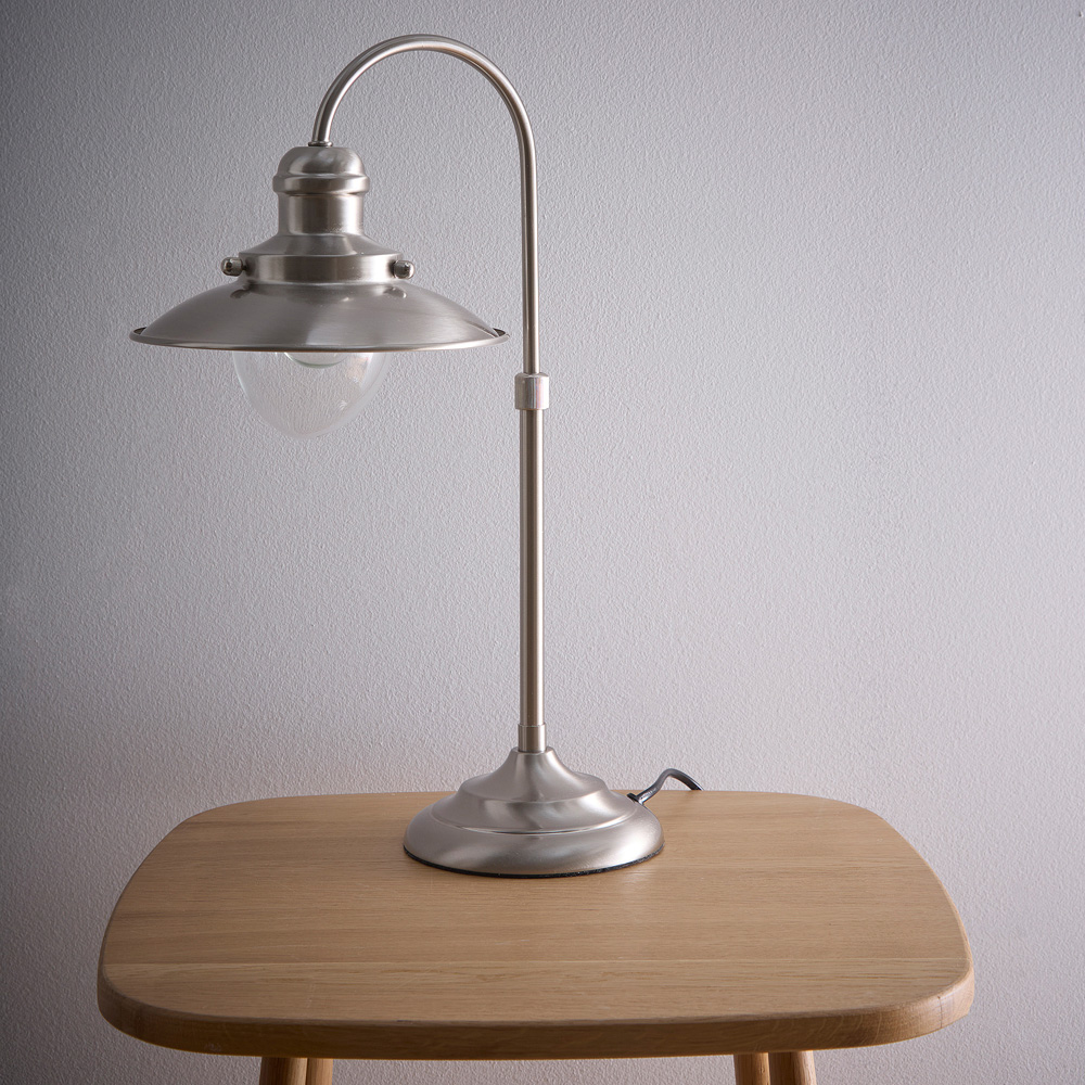 Kliving Chester Satin Nickel Table Lamp Image 2