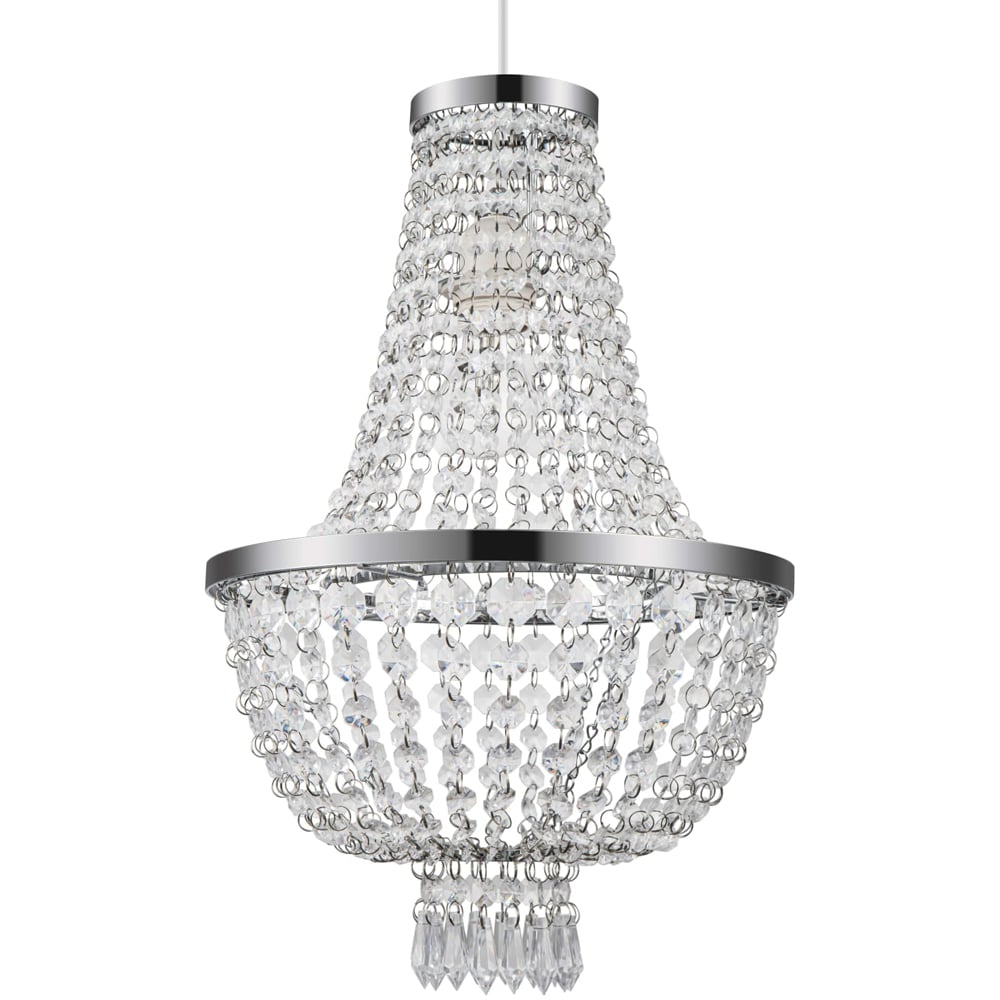 Cosylyte Adelle Clear 2-Tier Easyfit Classic Beaded Lamp Shade Image 1