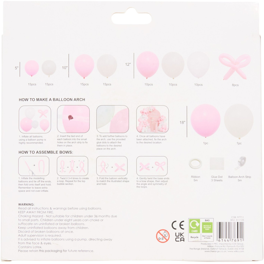 Bow Balloon Arch Kit Pink Image 3