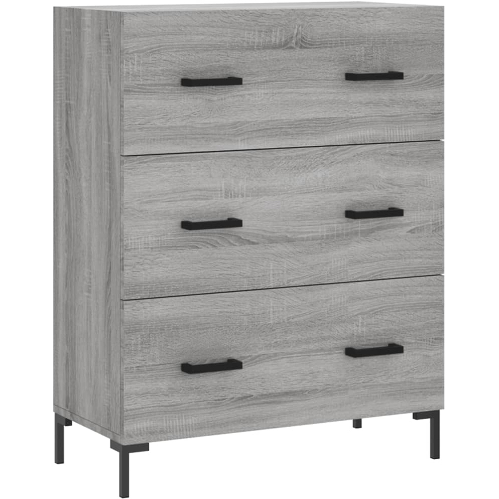 vidaXL 2 Door 3 Drawer Grey Sonoma Highboard with Metal Legs Image 7