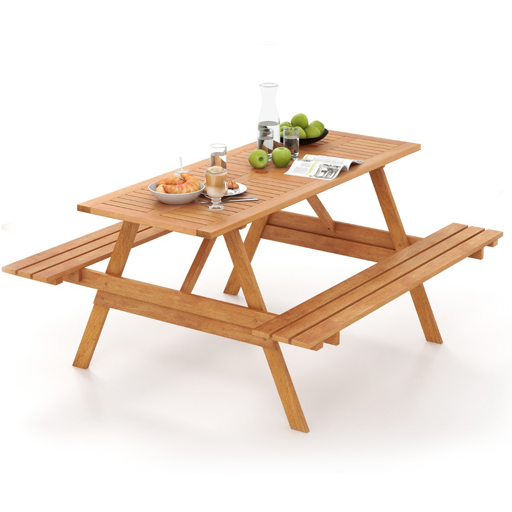 Costway 6 Seater Built In Bench and Picnic Table Image 3