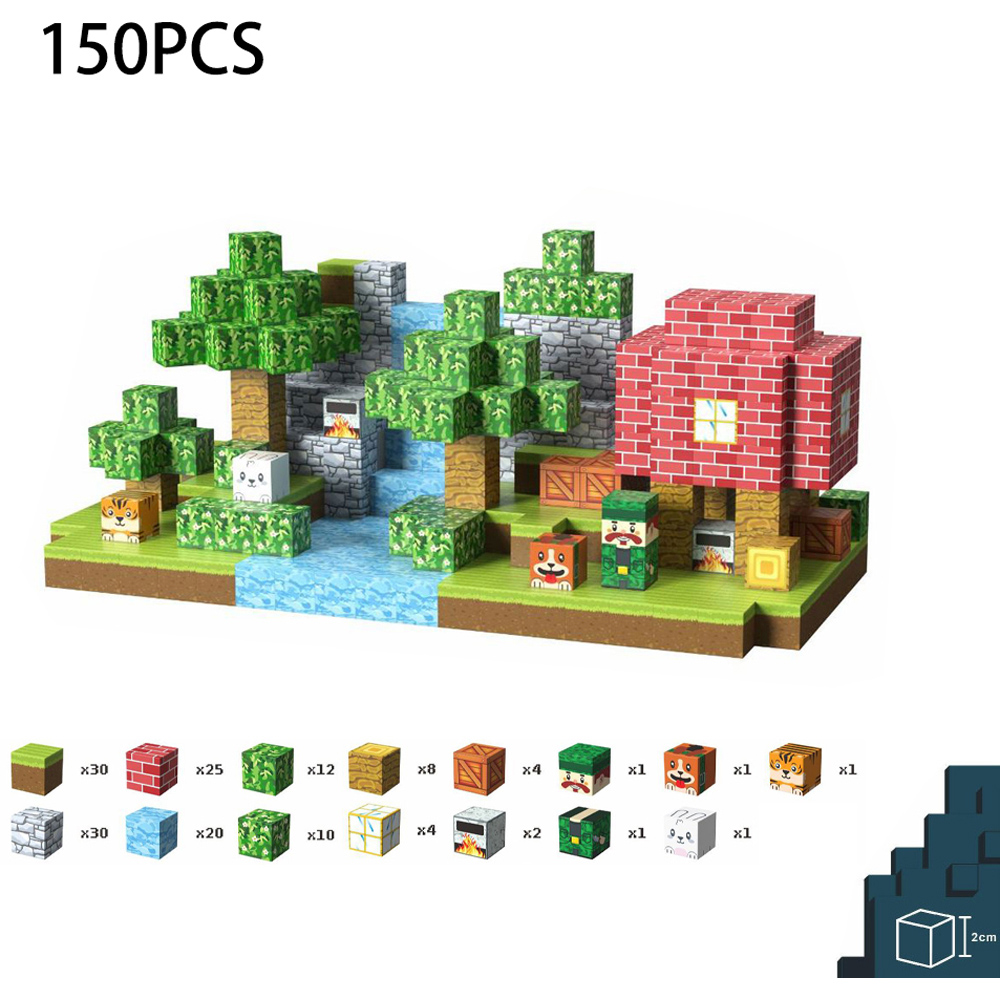 H&O Direct 150 Piece Hunting Season Magnetic Building Block Cube Set Image 7
