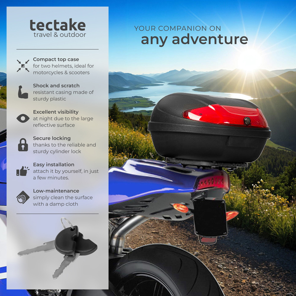 tectake Motorcycle Top Box 48L Image 3
