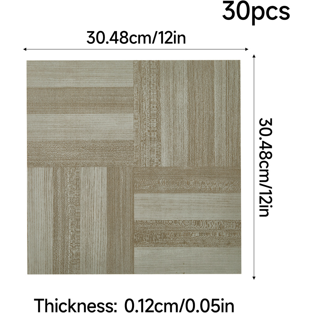 Living and Home Parquet Light Wood Self-Adhesive PVC Flooring Tile 30 Pack Image 9