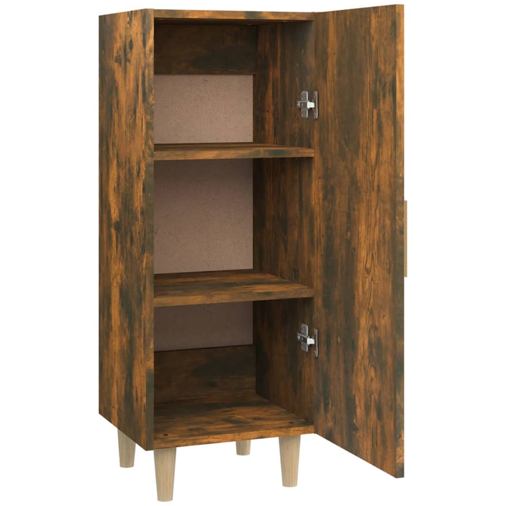 vidaXL Single Door 3 Shelf Smoked Oak Sideboard Image 7