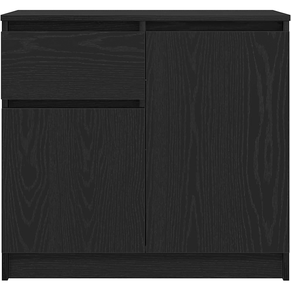 vidaXL 2 Door Single Drawer Black Oak Wooden Sideboard Image 3