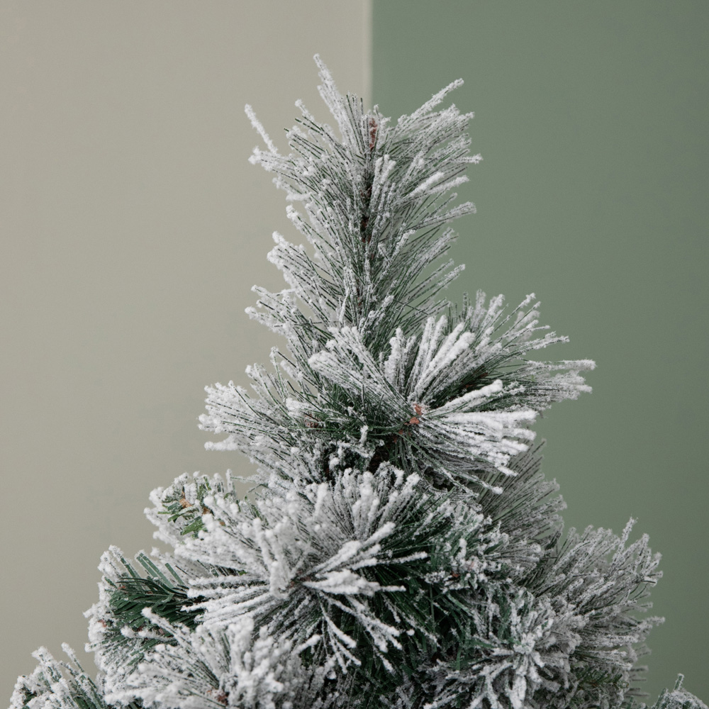 Samuel Alexander Snow Flocked Space Saving Artificial Christmas Tree with Metal Stand 6ft Image 3