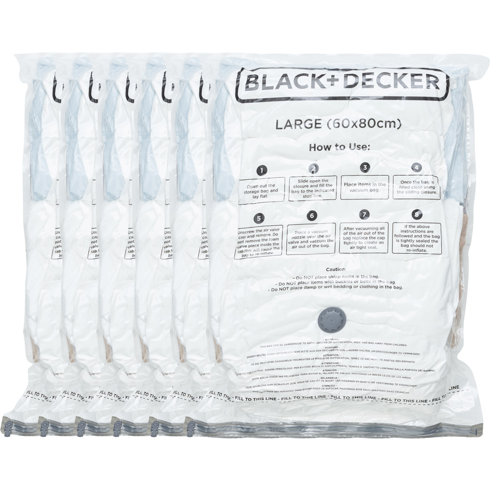 Black + Decker Extra Large Vacuum Storage Bag 6 Pack Image 1