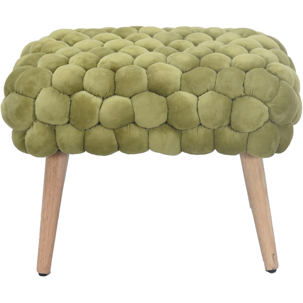 Artemis Home Cushla Green Bubbly Velvet Small Footstool Image 3