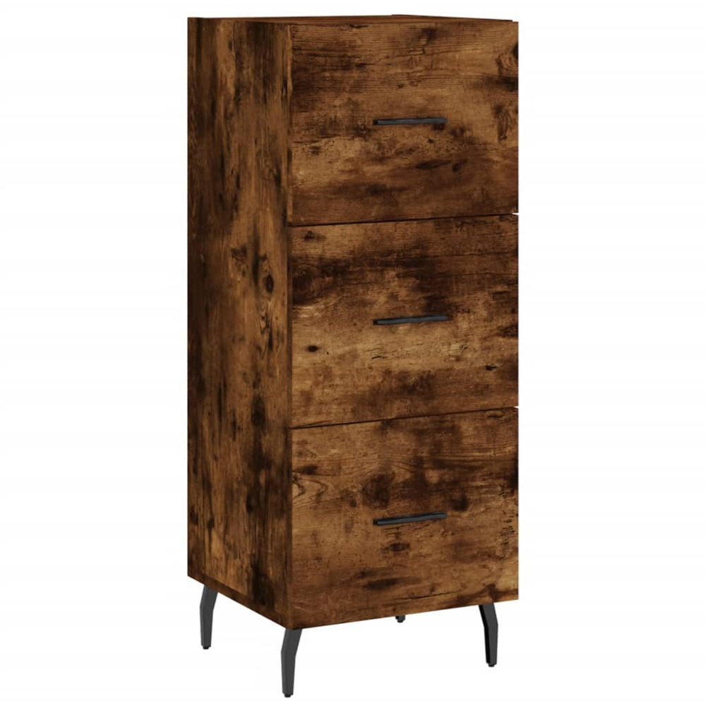vidaXL 3 Drawer Smoked Oak Narrow Sideboard Image 2