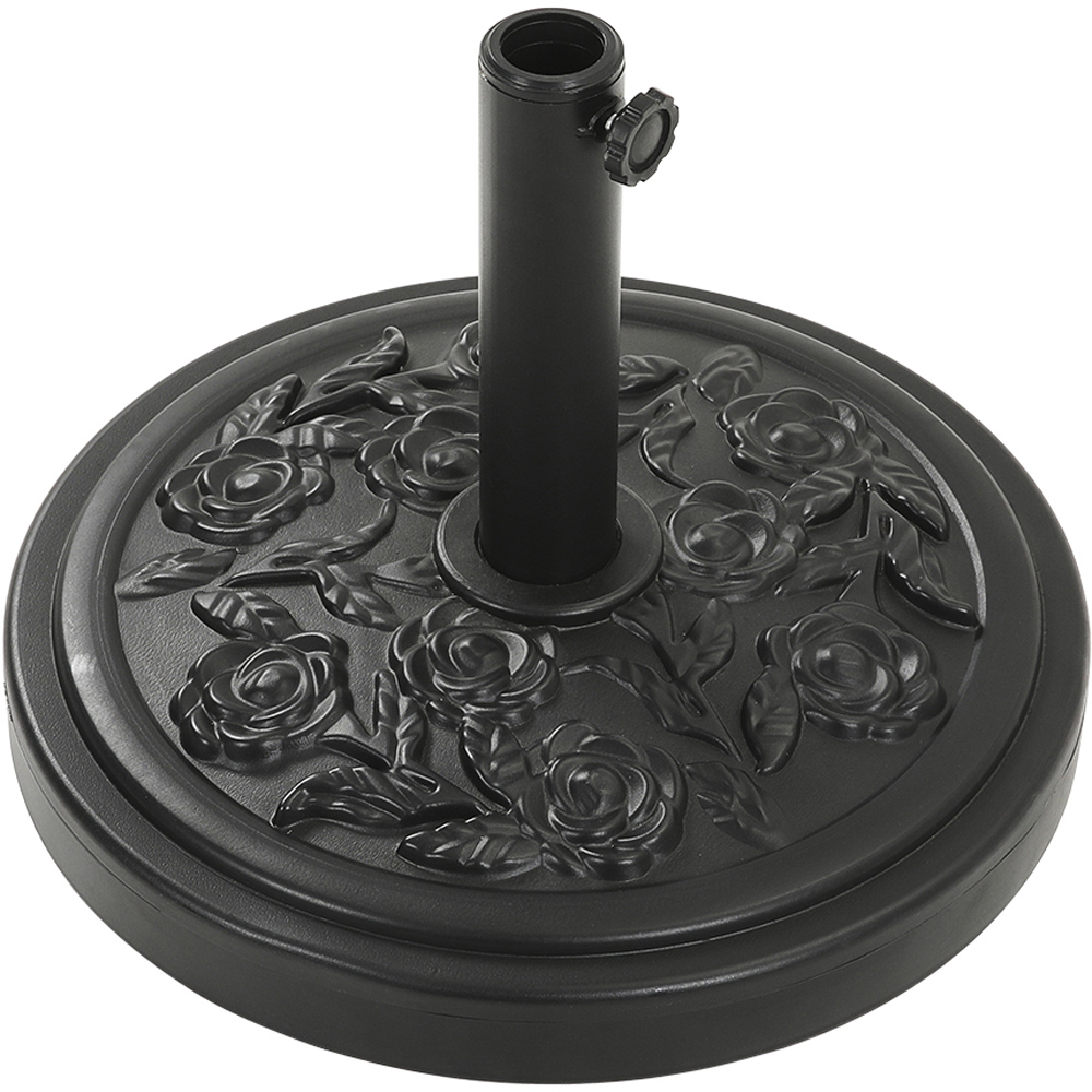 Living and Home Dark Grey 3 Tier Crank and Tilt Parasol with Rose Cement Base 3m Image 3