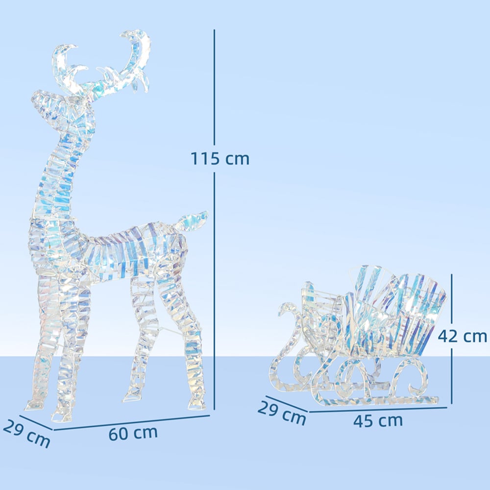 Everglow 170 Warm White LED Reindeer with Sleigh Christmas Decoration Image 9