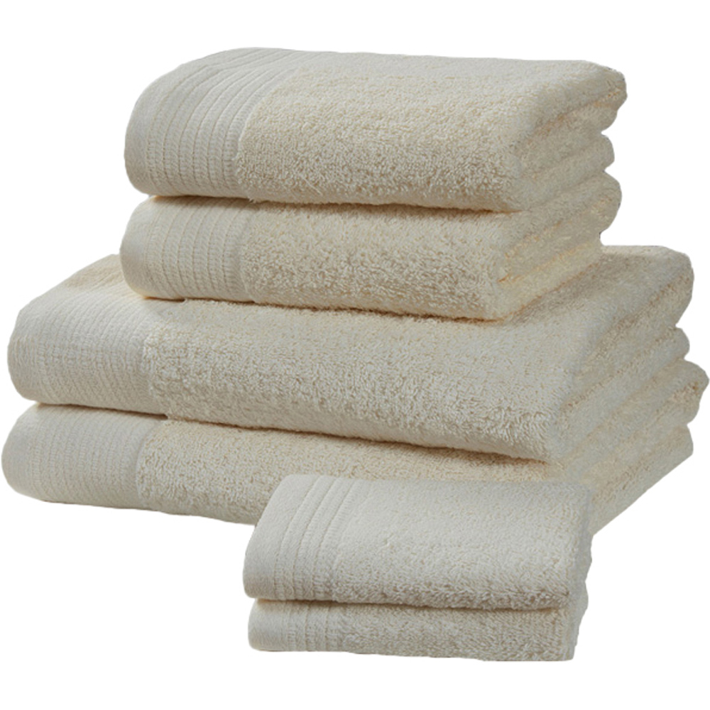 Rapport Home Chatsworth Super Soft 600gsm Combed Cotton Cream Face Towel Image 1