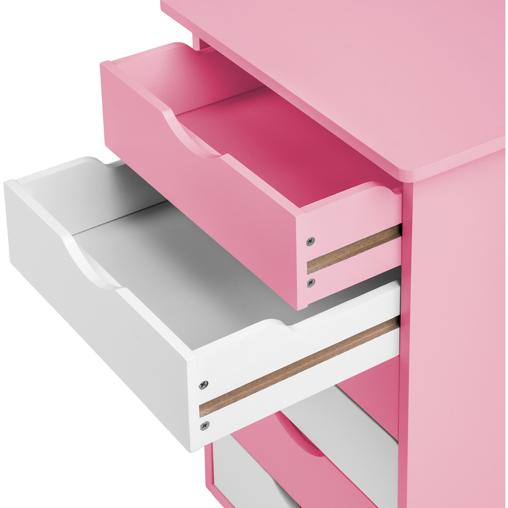 tectake Rose Pink Kids Study Desk and Filing Cabinet Set Image 5