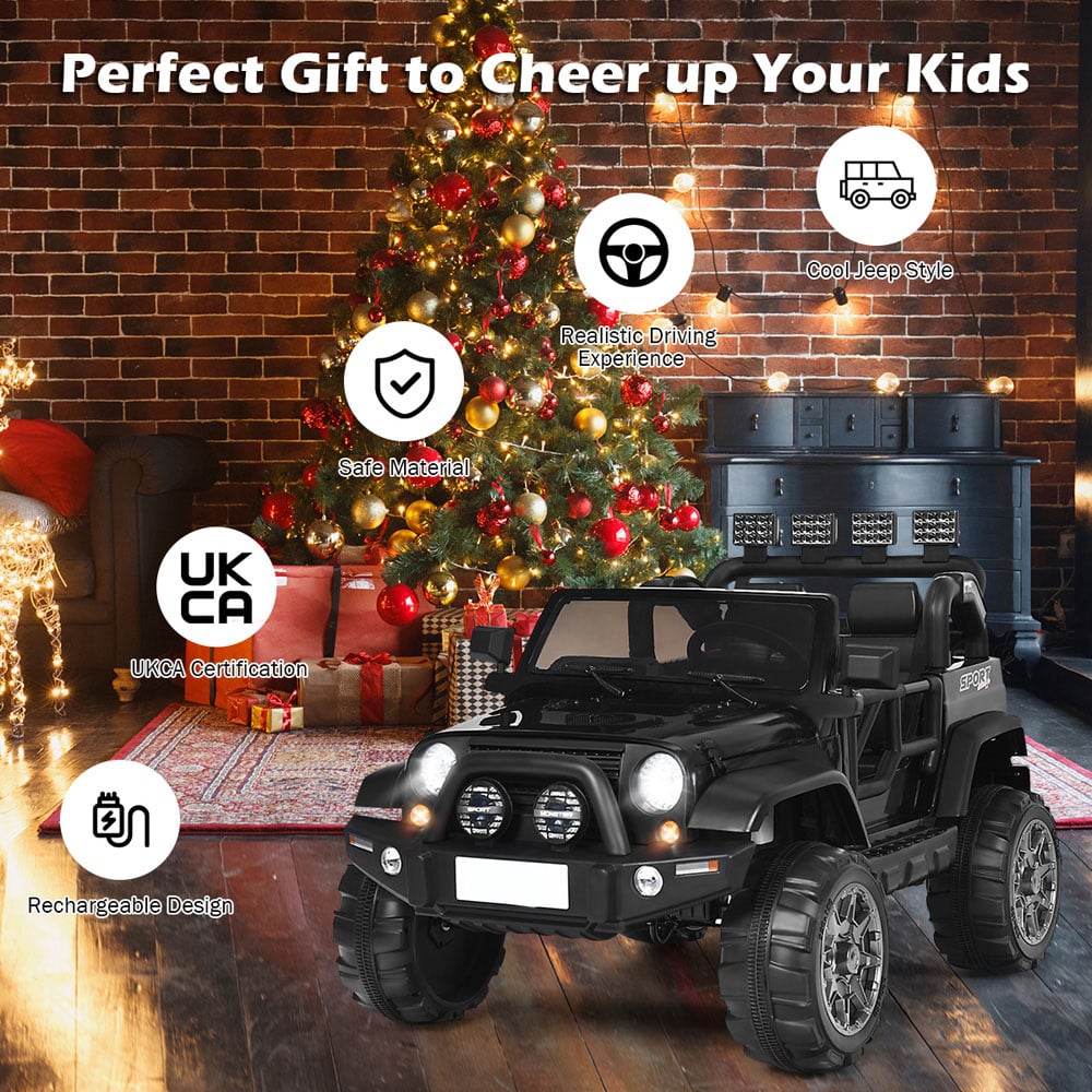 Costway Black Electric Kids Ride On Truck with Remote Control 12V Image 7