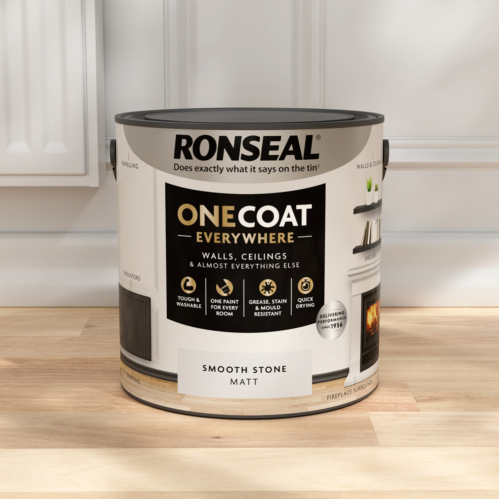 Ronseal One Coat Everywhere Smooth Stone Matt Interior Paint 2.5L Image 5