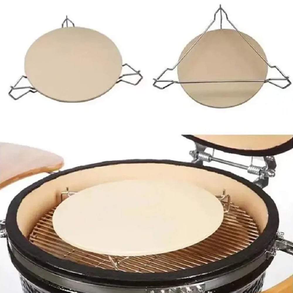 MonsterShop Elevator and Heat Deflector 3 in 1 Pizza Stone for Kamado BBQ Oven 21 inch Image 5