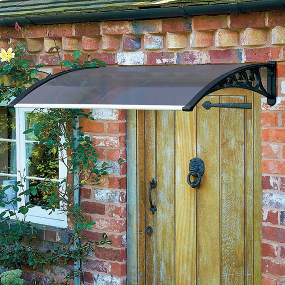 Greenhurst Black Tinted Door Canopy 1m Image 1