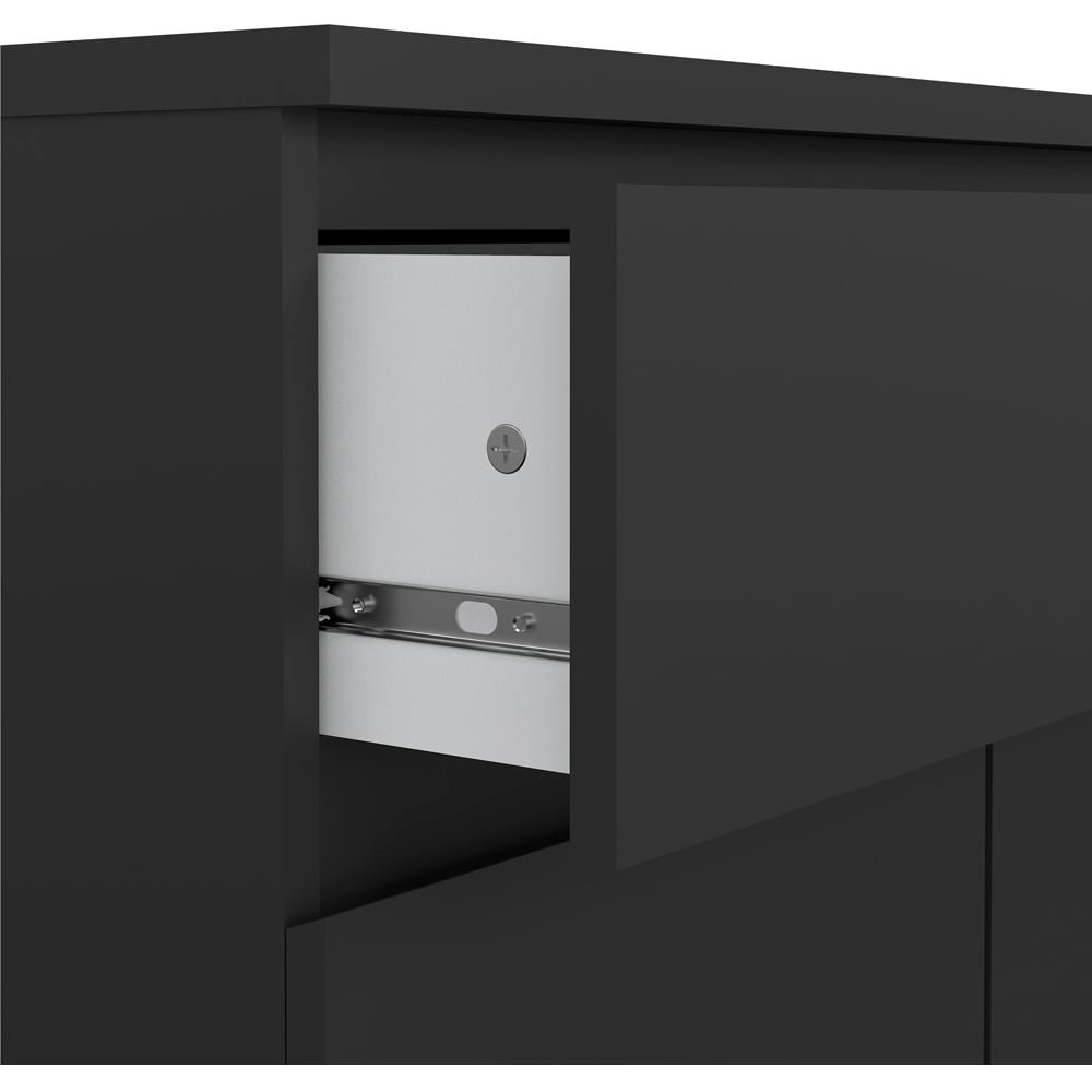 Florence 2 Door Single Drawer Black Matt Sideboard Image 5