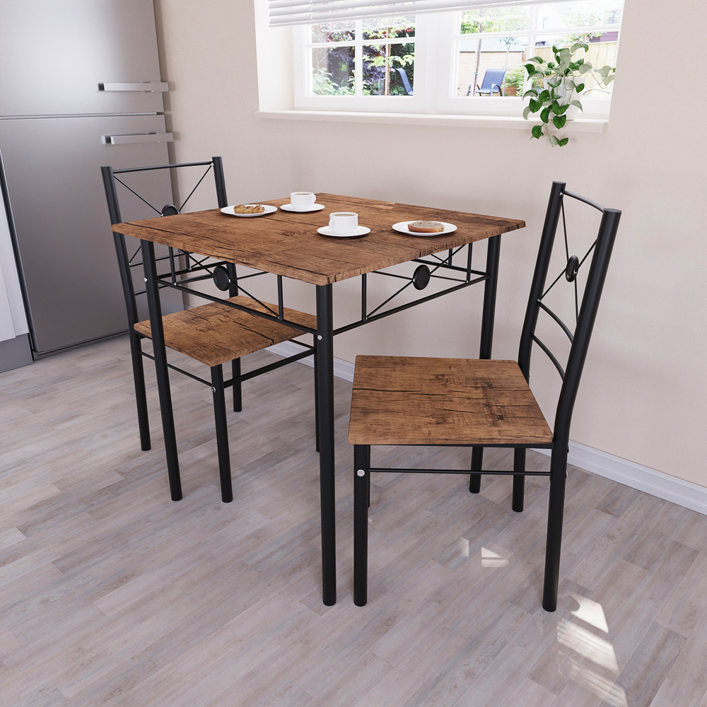 Vida Designs Roslyn 2 Seater Square Dining Set Dark Wood Image 5