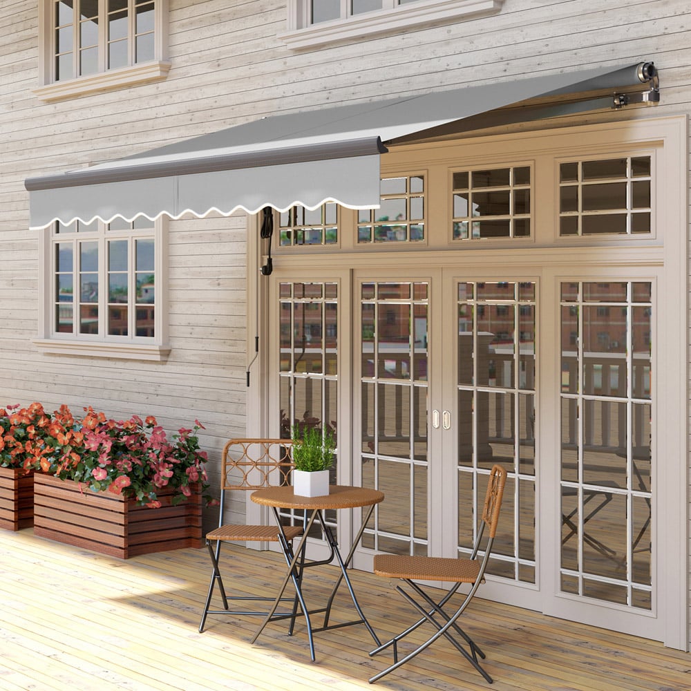 Outsunny 3.5 x 2.5m Light Grey Electric Retractable Awning Image 4