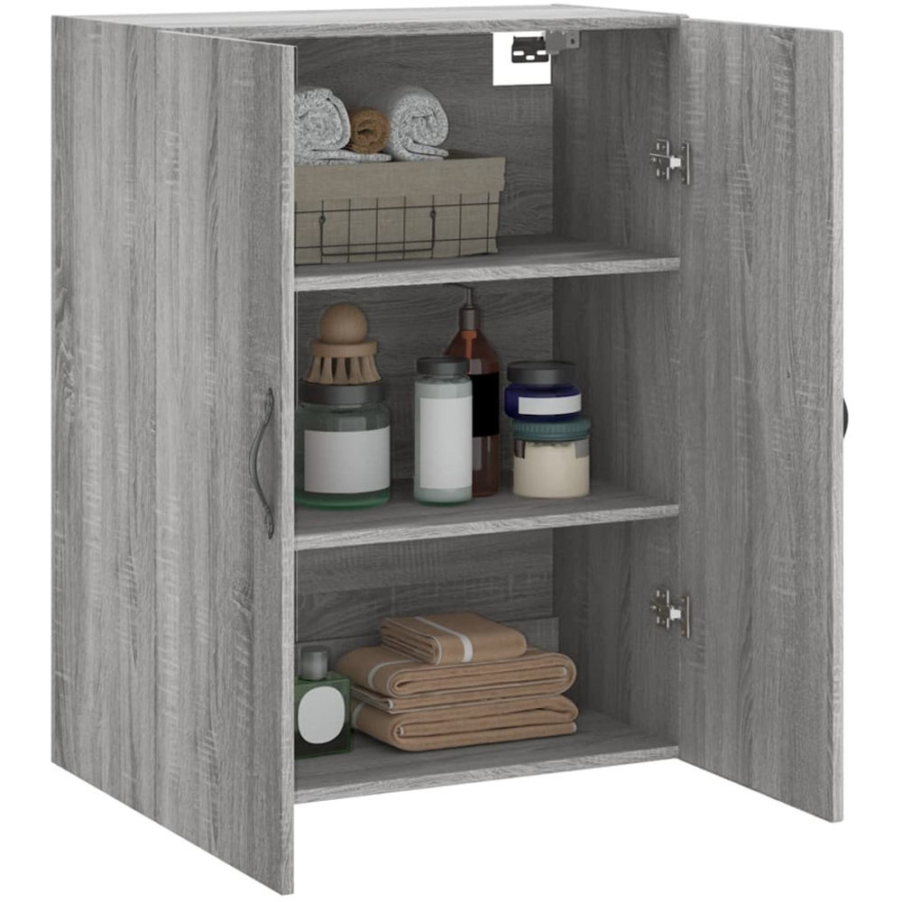 vidaXL 2 Door Grey Sonoma Wall Mounted Cabinet Image 5