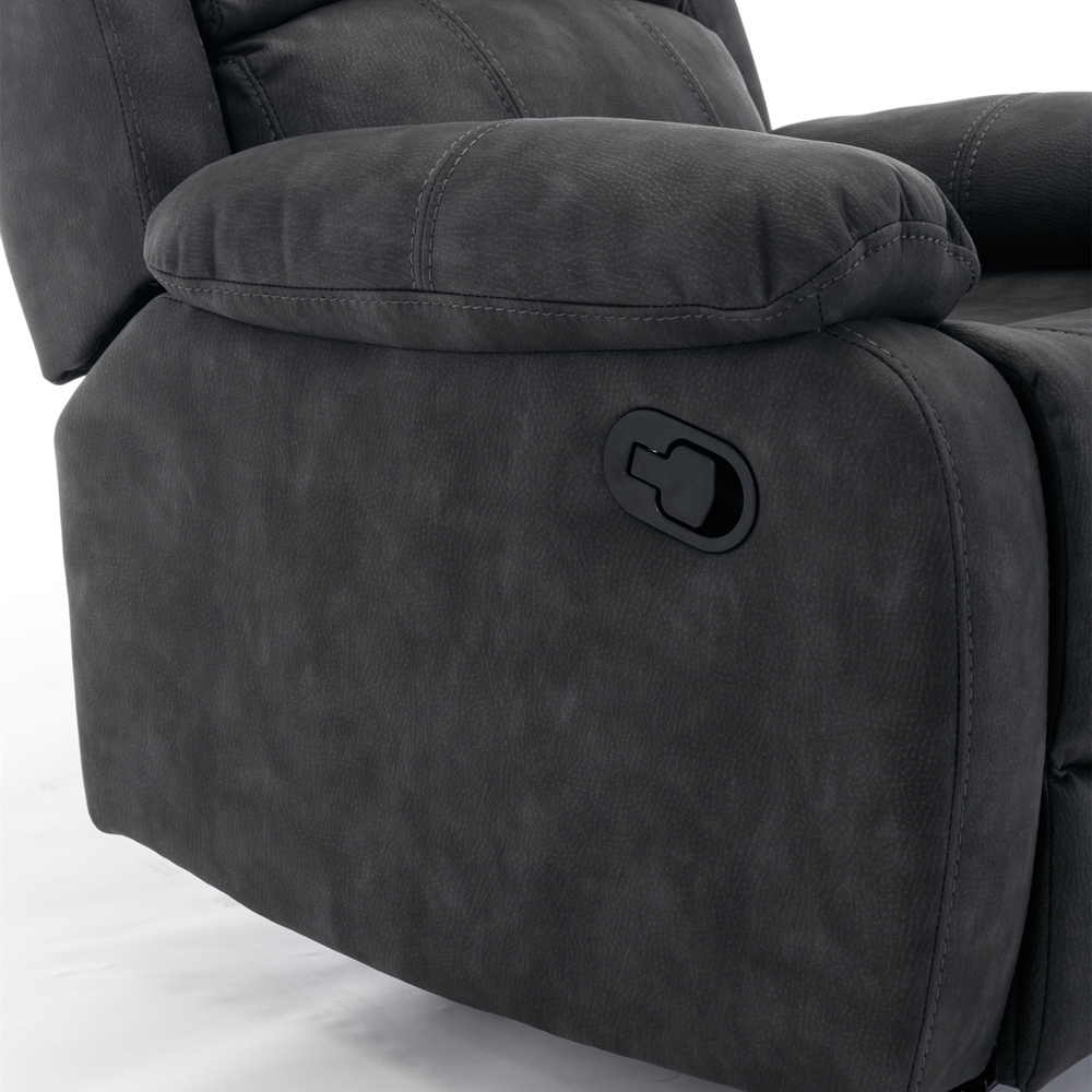 Furniture One Dark Grey Full Fabric Manual Recliner Armchair Image 6