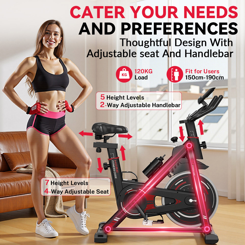 Rattrix D1 Black Stationary Exercise Bike with 8kg Flywheel Image 5