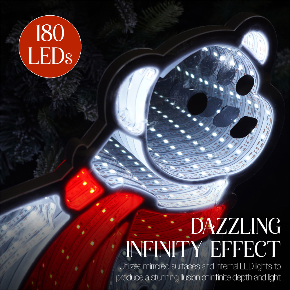 Xmas Haus 175 Super Bright LED Polar Bear Infinity Light 32 x 42cm Image 4