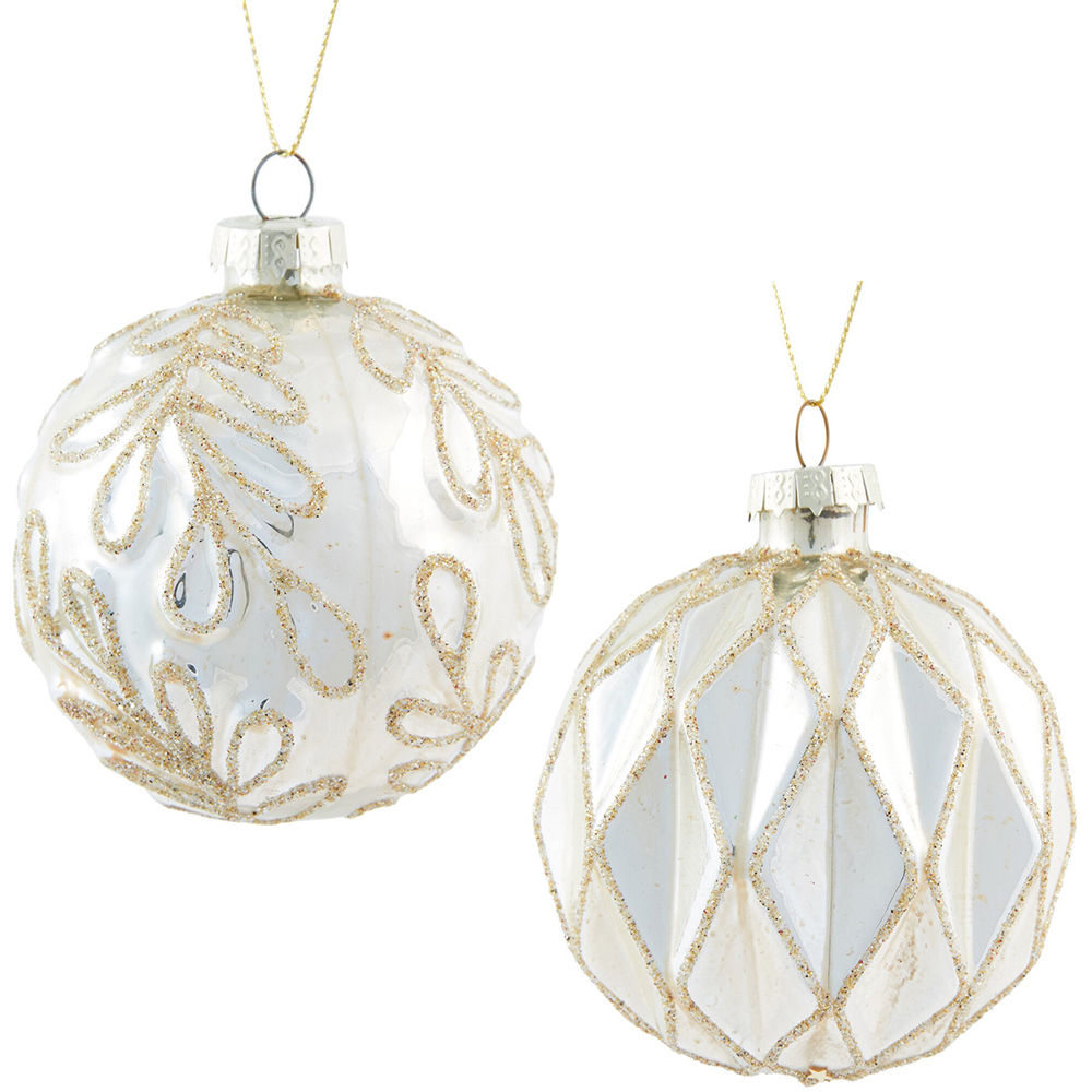 Shiny Gold Glitter Pattern Bauble Image 1