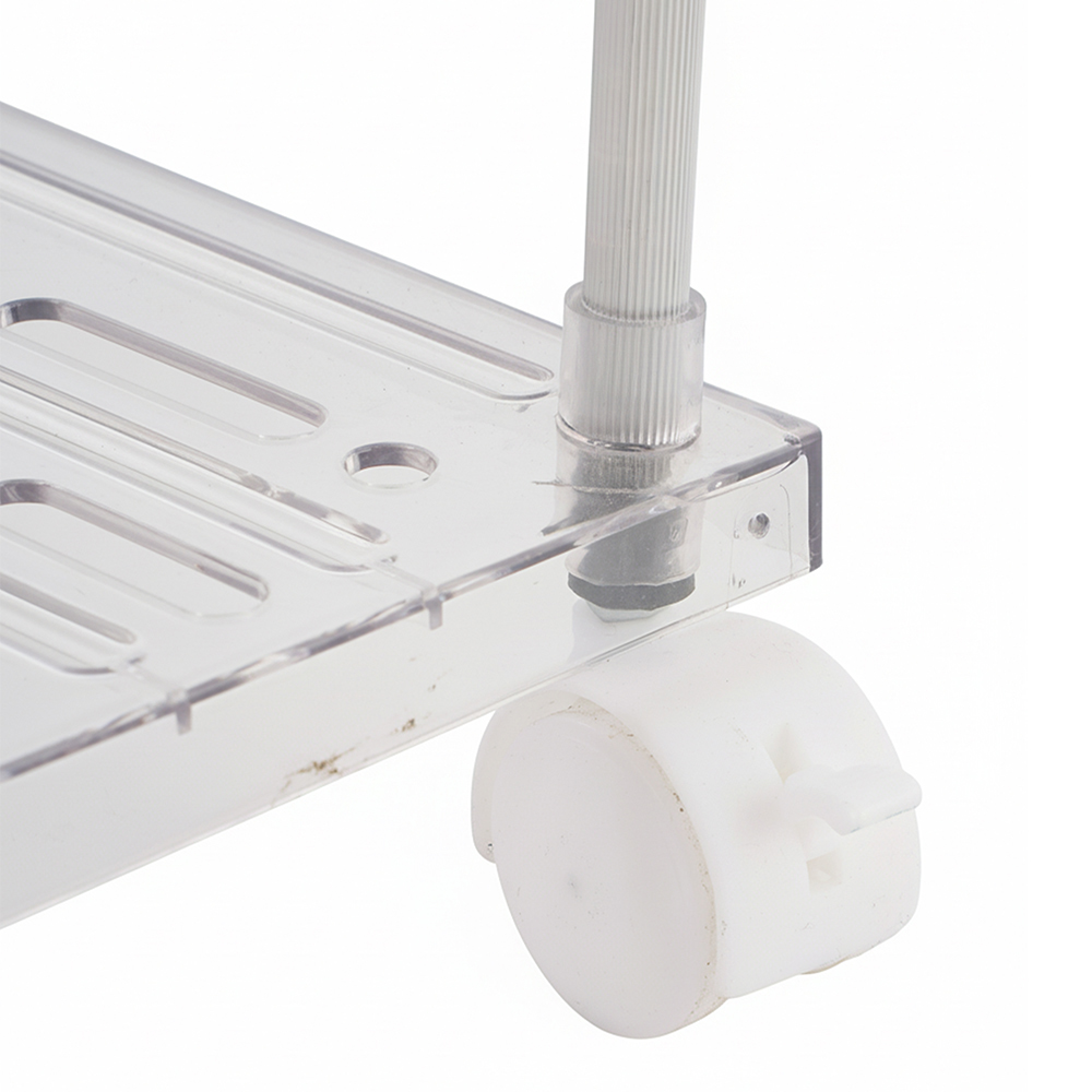 Living and Home 3 Shelf Clear Rolling Storage Cart Image 5