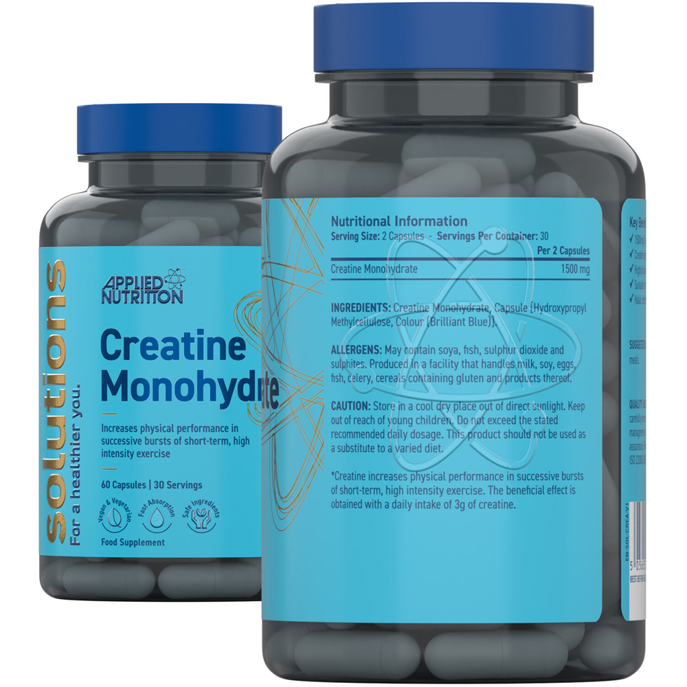 Pack of 60 Applied Nutrition Solutions Creatine Monohydrate Capsules Image 3