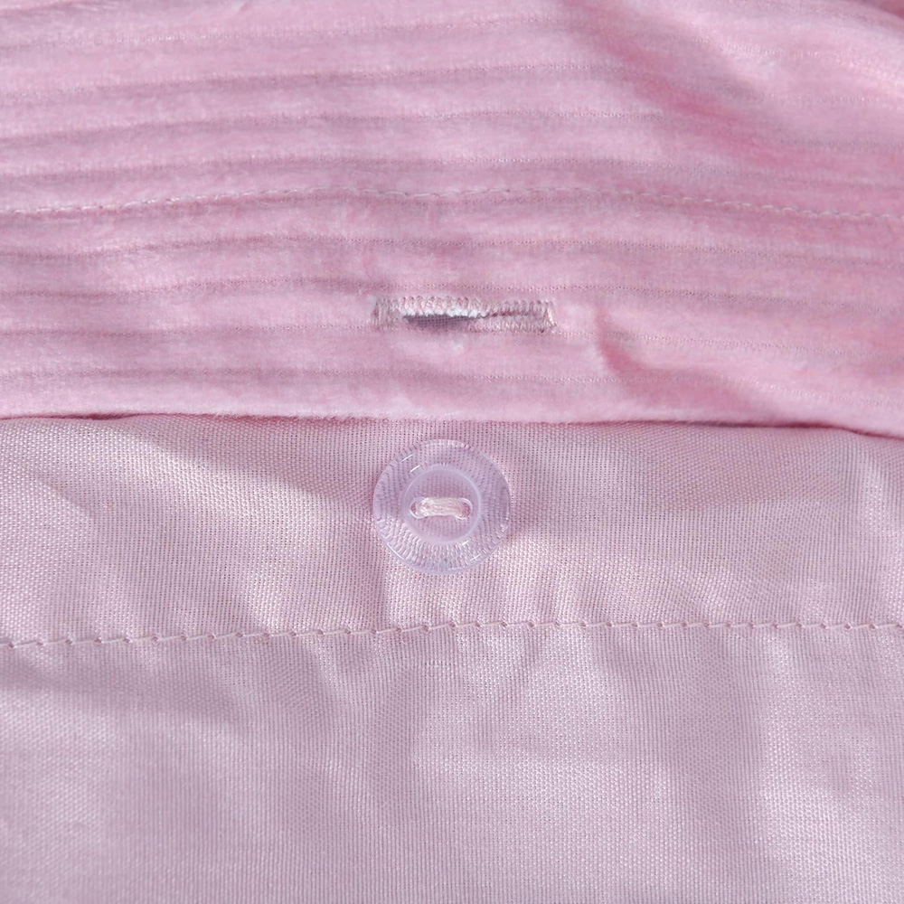 Smart Living Super King Size Blush Pink Ribbed Velvet Duvet Cover Set Image 6