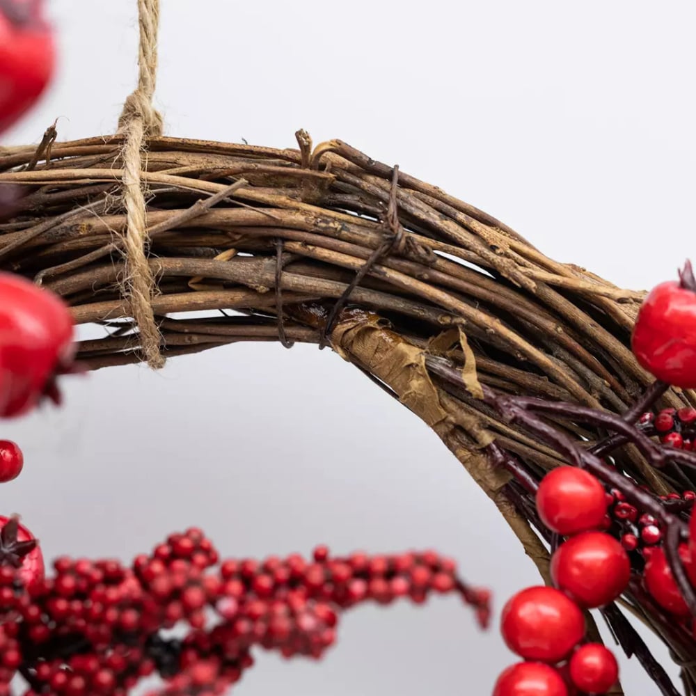 Marco Paul Artificial Christmas Wreath with Red Berries 36cm Image 4