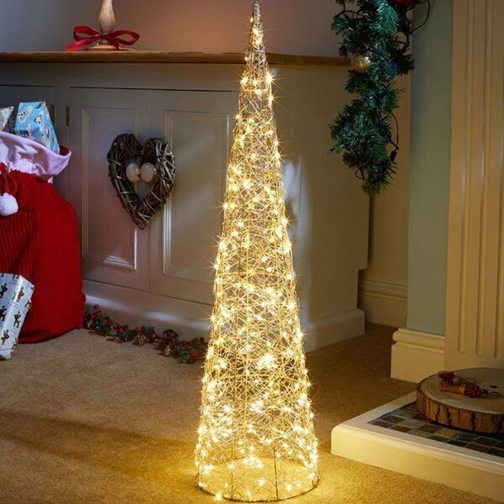Marco Paul 250 LED Warm White Christmas Cone Tree 2.6ft Image 1
