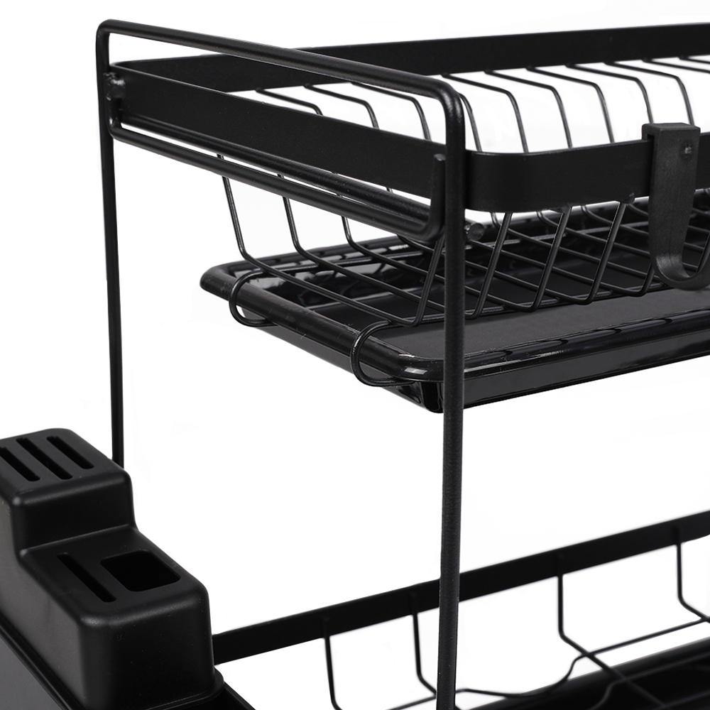Living and Home 2 Tier Dish Drying Rack with Drainboards Image 4