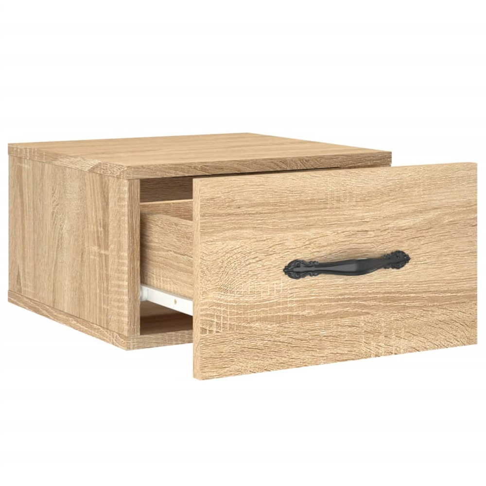 vidaXL Singe Drawer Sonoma Oak Wall Mounted Bedside Table Image 6