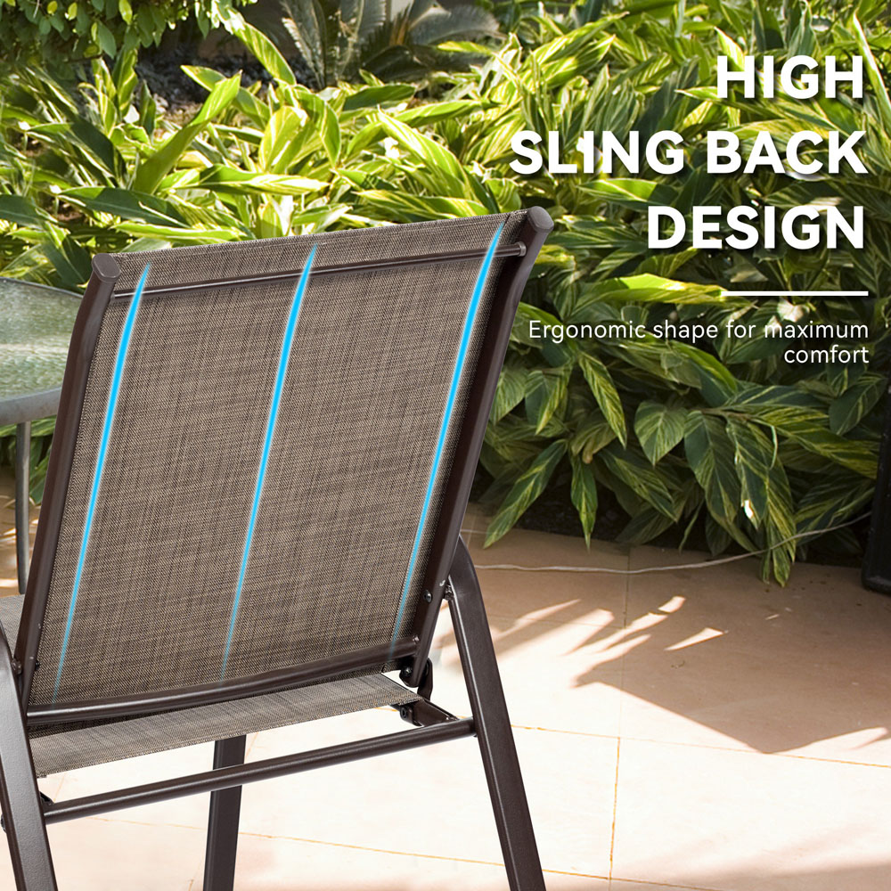 Costway Set of 2 Grey Steel Garden Chairs Image 7
